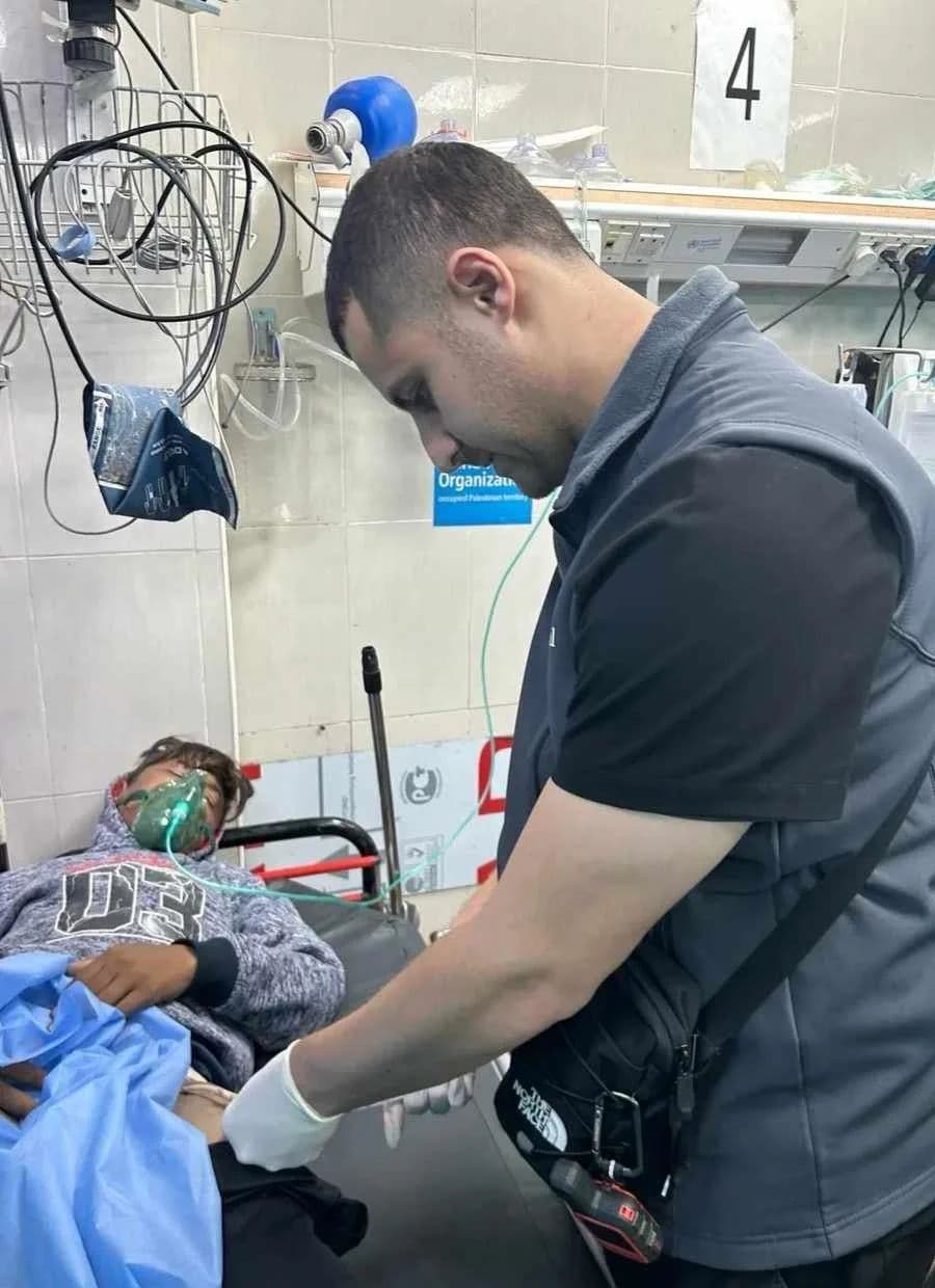 Doctor caring for a patient on oxygen